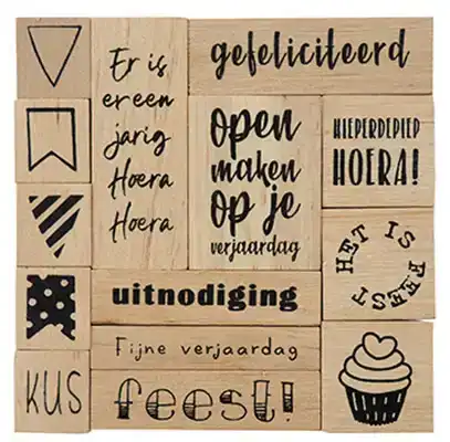 Marianne Design Houtstempel set - Feest