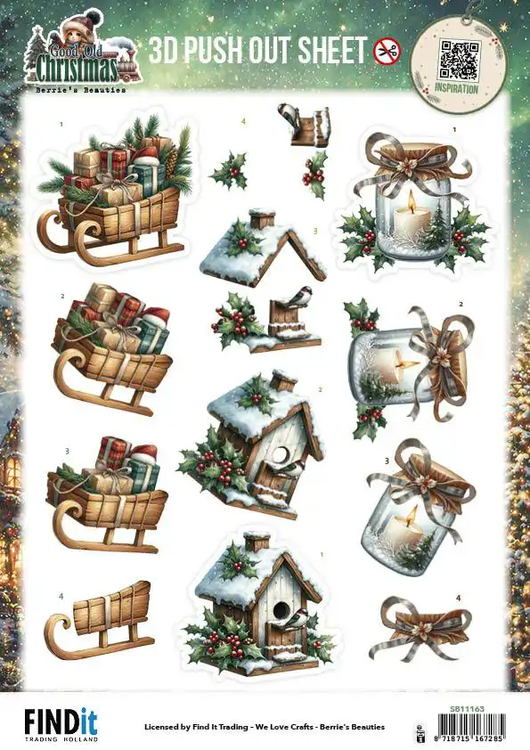 3D Pushout Sheet Berries Beauties Good Old Christmas Variety