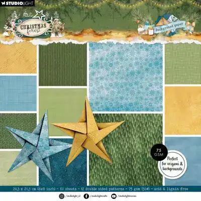 Studio Light Christmas Forest Designer Paper Pad Origami & Achtergronden