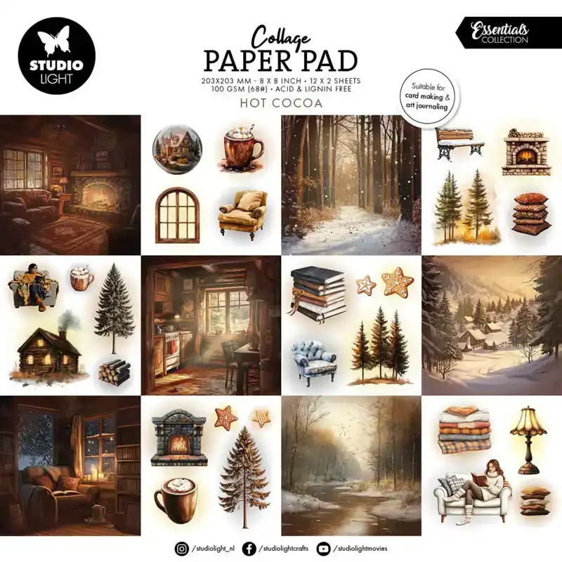 Studio Light Essentials Collage Paper Pad Hot Cocoa