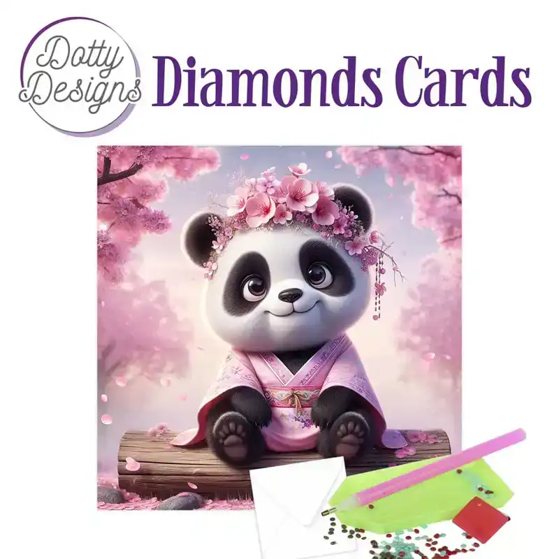 Dotty Designs Diamond Cards – Pink Panda