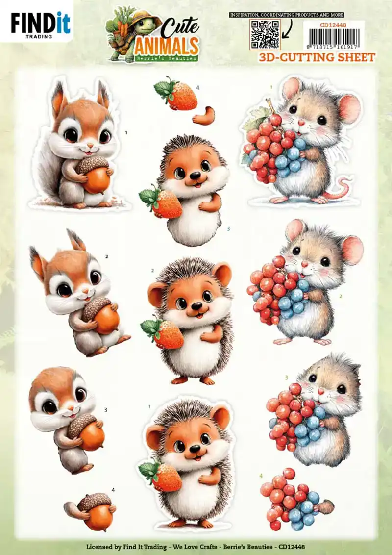 Berries Beauties Knipvelset Cute Animals