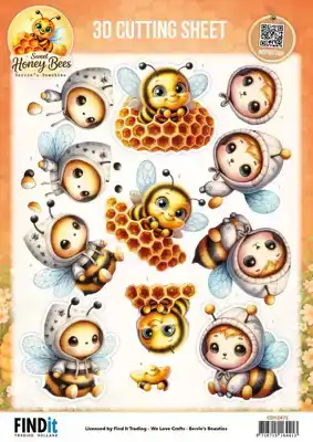 Knipvelset 2st Berries Beauties Sweet Honey Bees Honeycomb Friends