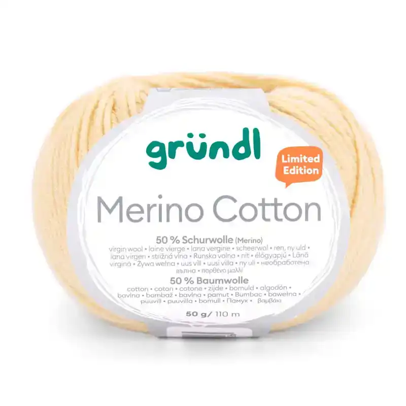 Merino katoen zacht geel