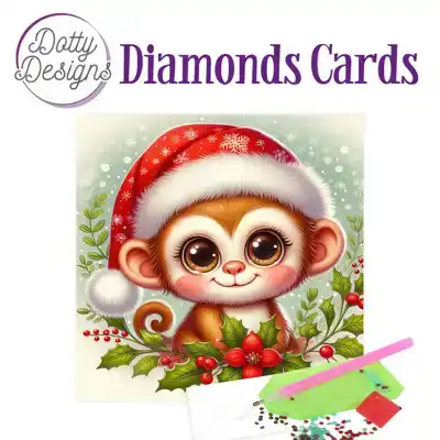 Dotty designs diamond cards christmas monkey