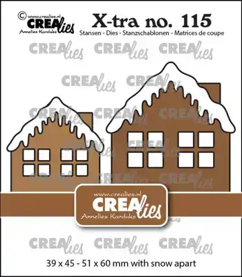 Crealies 2x huisje A met sneeuwdak midden en groot