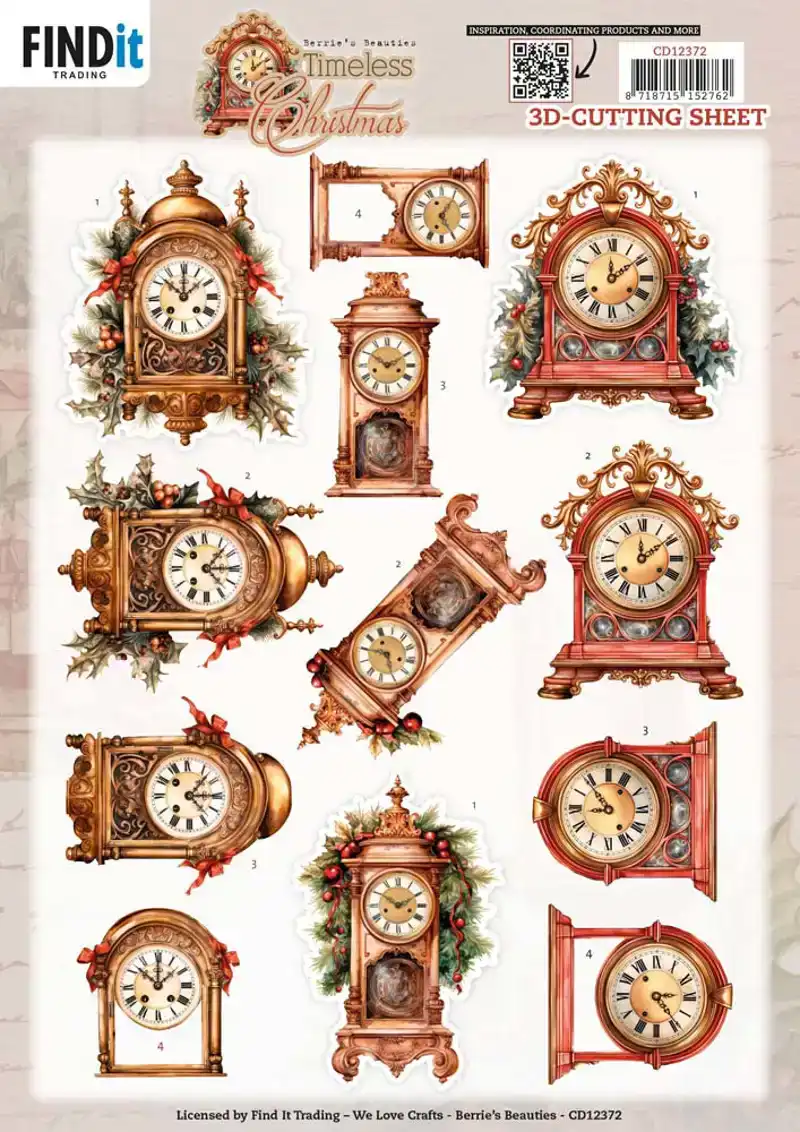 Berries Beauties timeless christmas knipvelset timeless clock/devices
