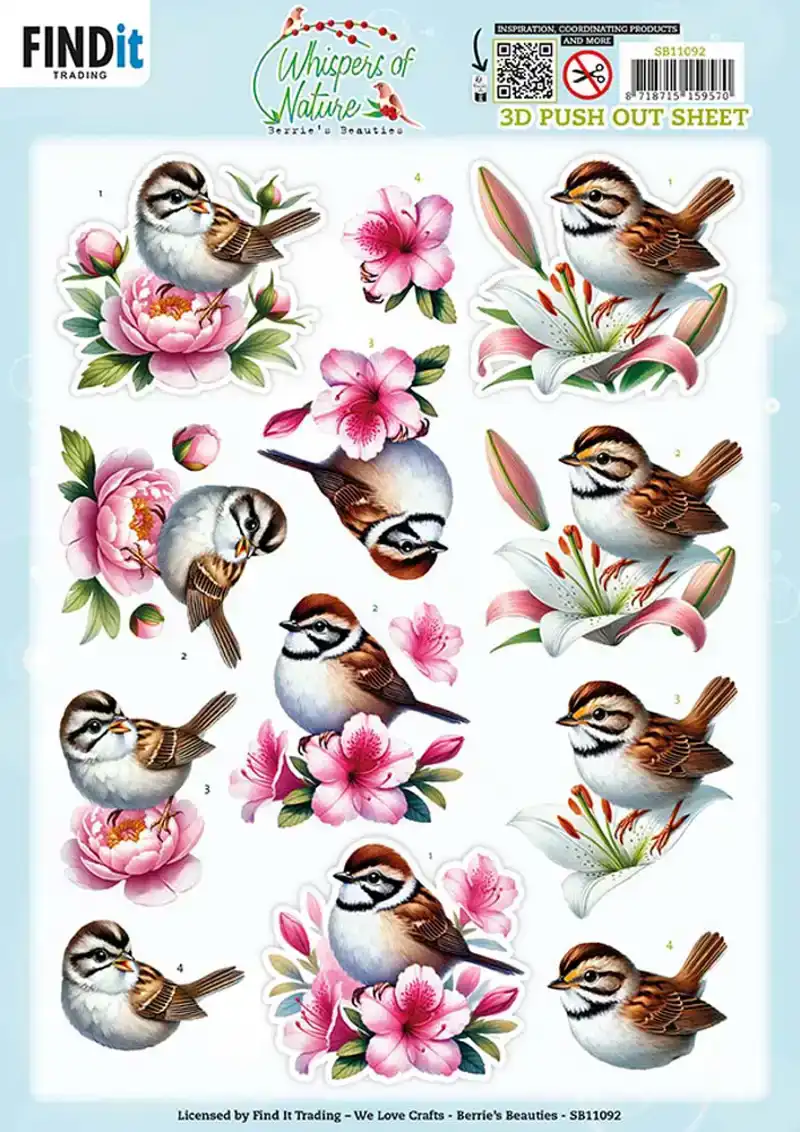 Berries Beauties 3D Pushout Sheet - Whispers of Nature