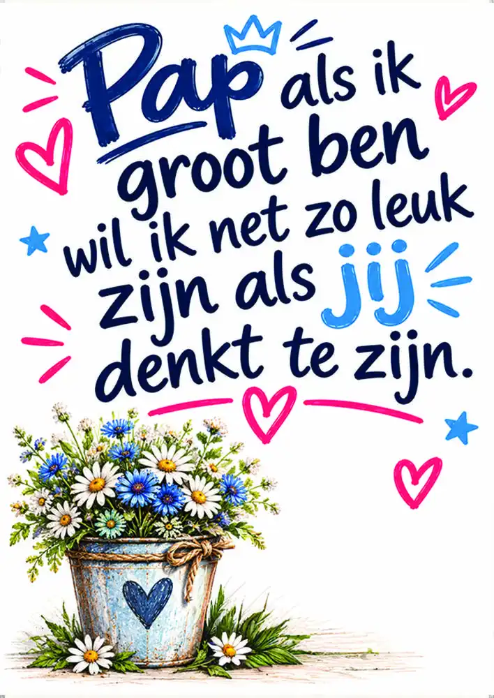 Spreukenbordje: Pap als ik groot ben...