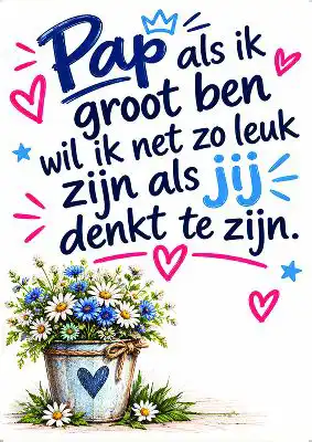 Spreukenbordje: Pap als ik groot ben...
