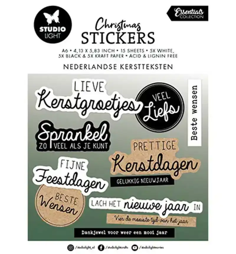 Studio Light sticker pad Nederlandse kerst teksten