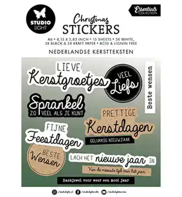 Studio Light sticker pad Nederlandse kerst teksten