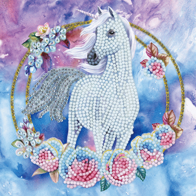 Crystal card kit A85 unicorn galand 18x18cm