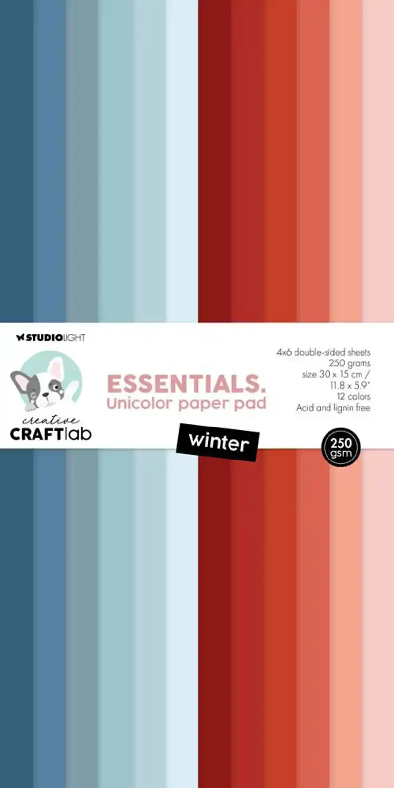 Creative Craftlab unicolor paper pad Winter essentials