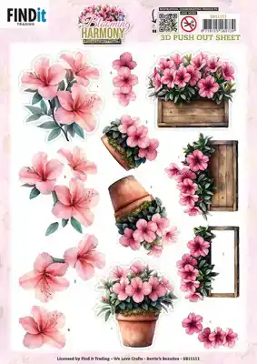 3D Pushout Sheet Berries Beauties Blooming Harmony Blooming Pots
