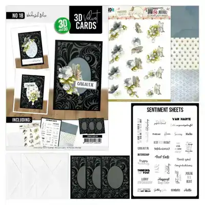 3D velvet cards A6 Wonderful blue