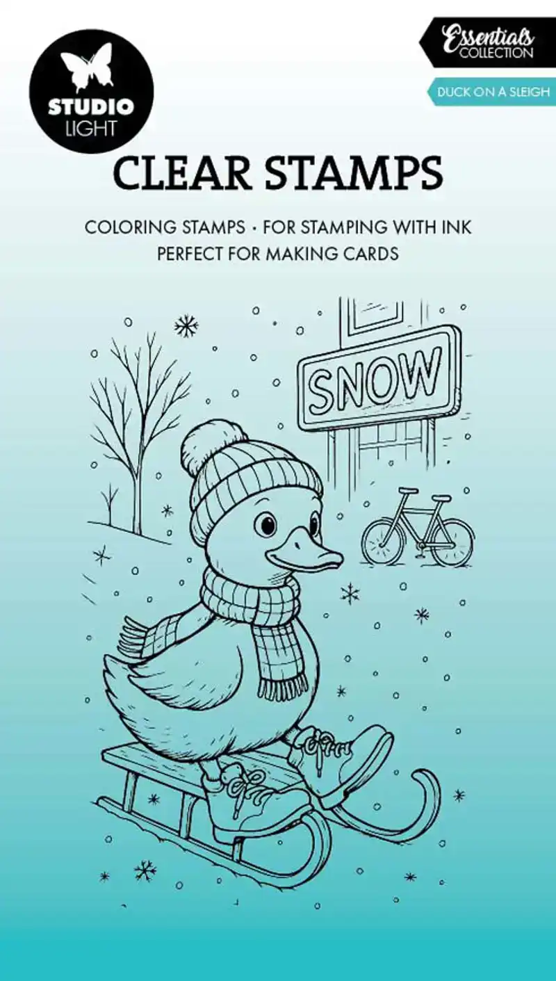 Studio Light Clear Stamp duck on a sleigh essentials