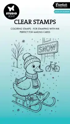 Studio Light Clear Stamp duck on a sleigh essentials