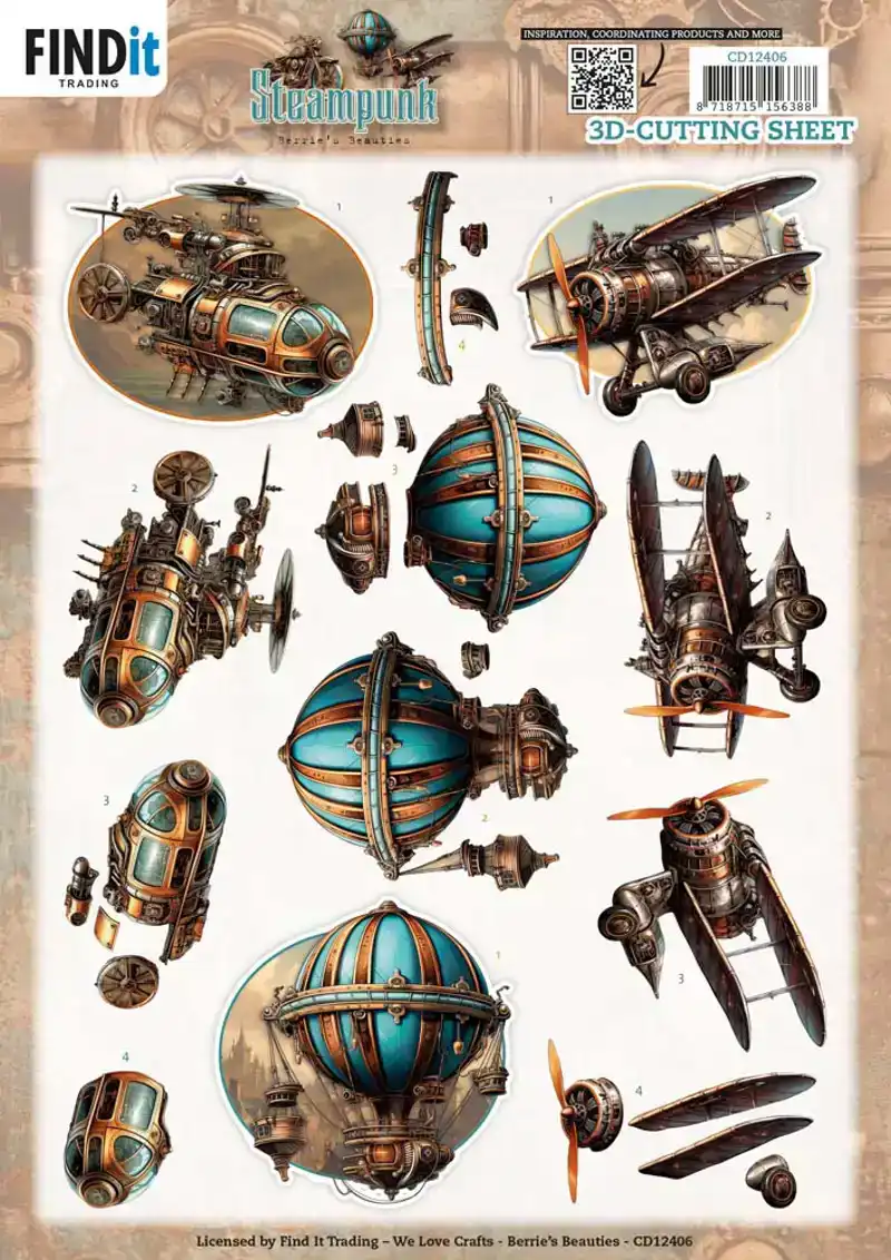 Berries Beauties steampunk knipvelset in the air/plants