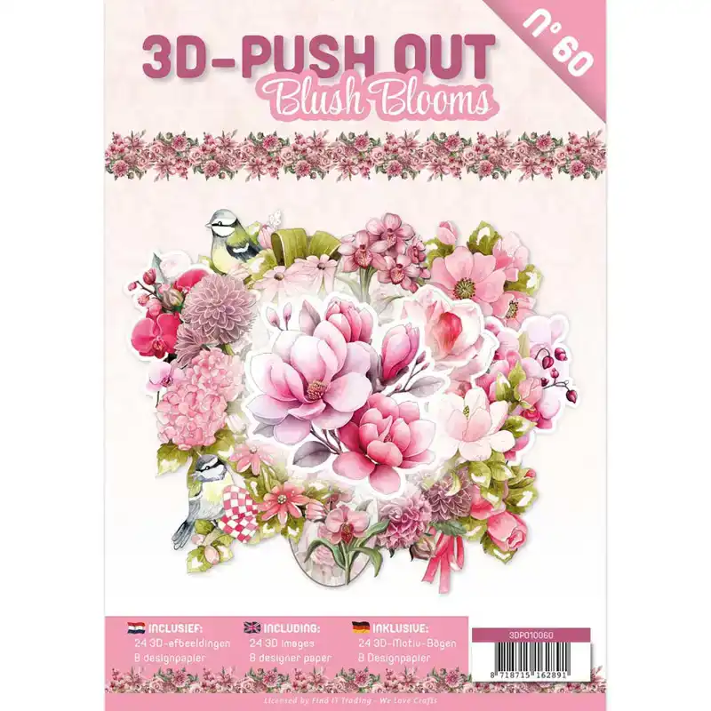 3D Push-Out Book 60 Blush Blooms