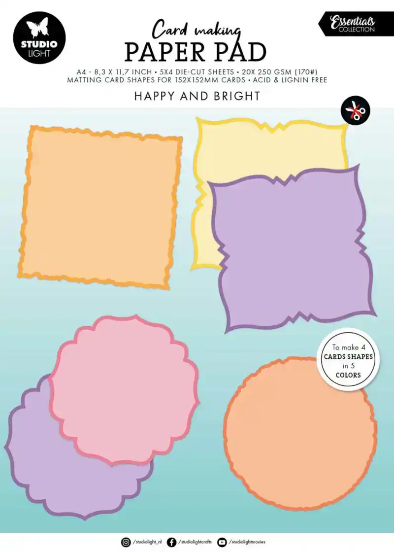 Studio Light Essentials Card Making Pad Happy and Bright 152x152 cm