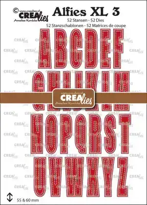 Crealies alfies XL no.3 hoofdletters