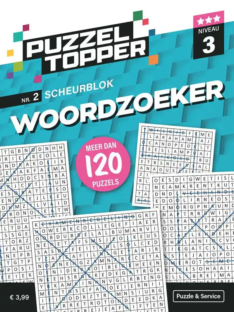 Puzzelblok woordzoeker 3 punt nr.2 Puzzeltopper