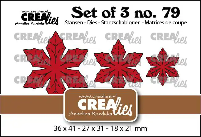 Set of 3 no. 79, Dichte bloemen 33 Kerstster met nerven