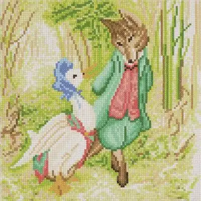 Crystal Art Kit 30x30cm Jemima Puddle-Duck Beatrix Potter