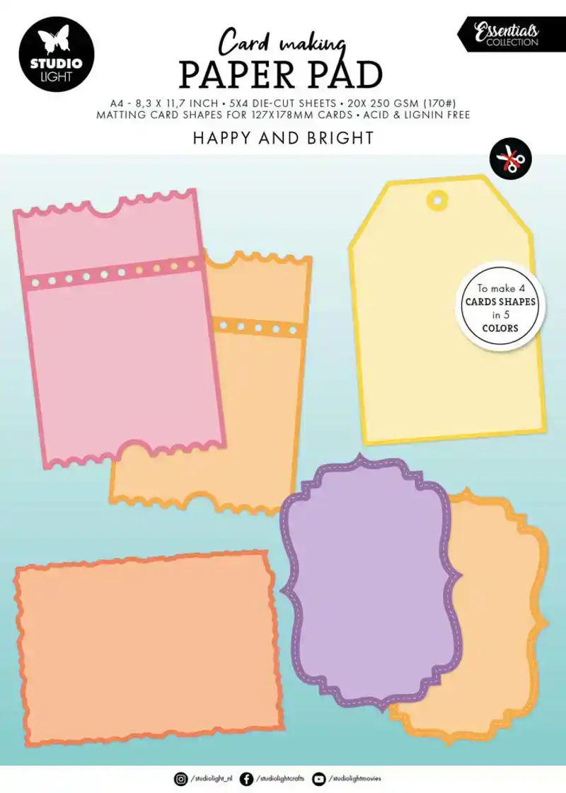 Studio Light Essentials Card Making Pad Happy and Bright 127x178 cm