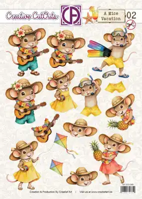 Creatief Art 3D Doordrukvel A Mice Vacation 02