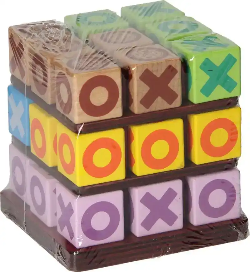 Houten 3D Tic Tac Toe Spel