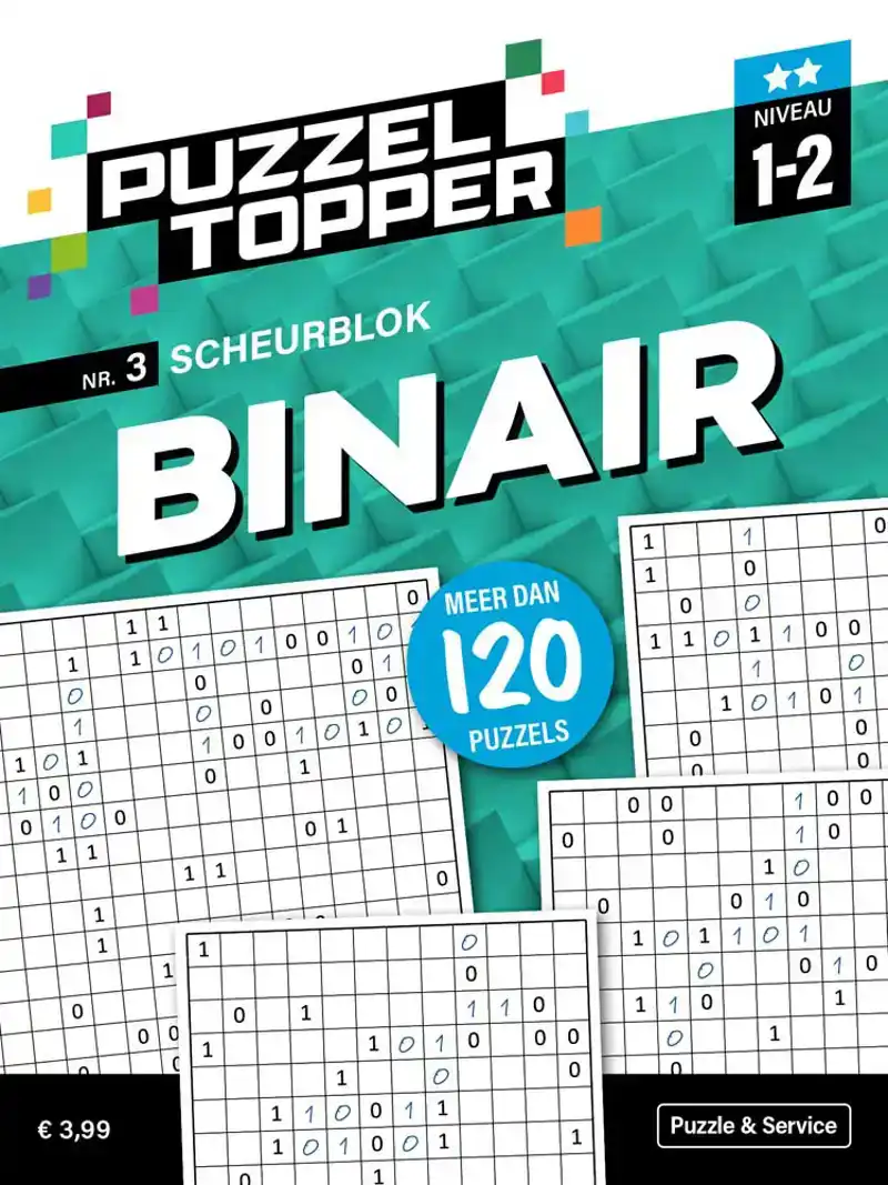 Puzzelblok binair 1-2 punt nr.3 puzzeltopper