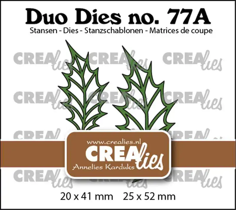 Crealies Duo Dies no. 77a, Blaadjes 22 Open Hulstblaadjes (spiegelbeeld)
