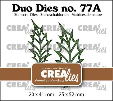 Crealies Duo Dies no. 77a, Blaadjes 22 Open Hulstblaadjes (spiegelbeeld)