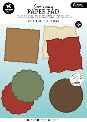 Studio Light Cottage Christmas Essentials Card Making Paper Pad 152x152mm