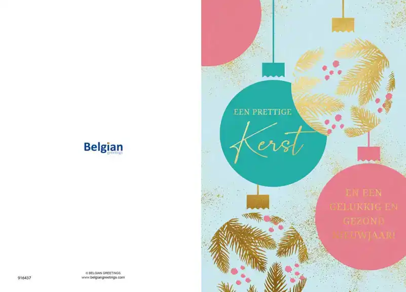 Kerstkaart 2025 kerstdagen getekend/getekend kerstbal