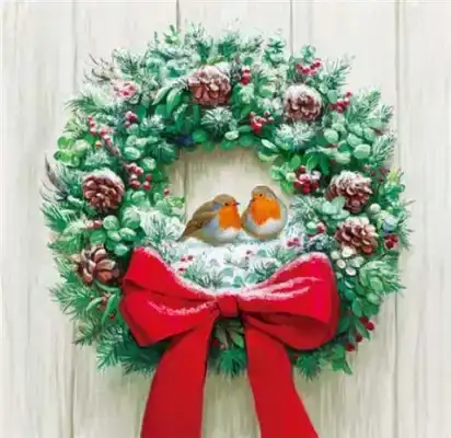 Crystal card kit Wreath & Robin