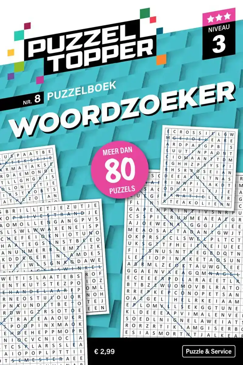 96 pag. woordzoeker 3 stippen nr.8 puzzeltopper<br>