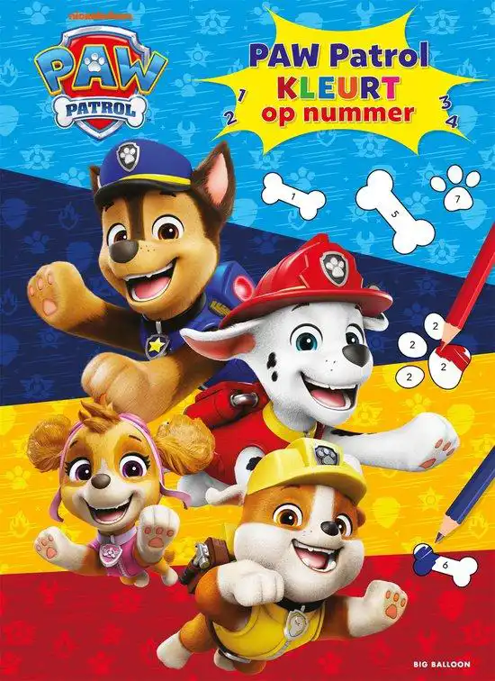 PAW Patrol kleurt op nummer