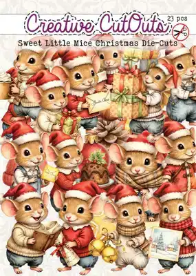 Sweet little mice christmas stansplaatjes 23stuks