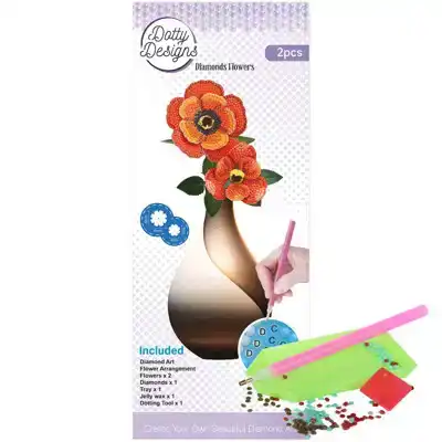 Dotty Design Diamonds Flowers Orange