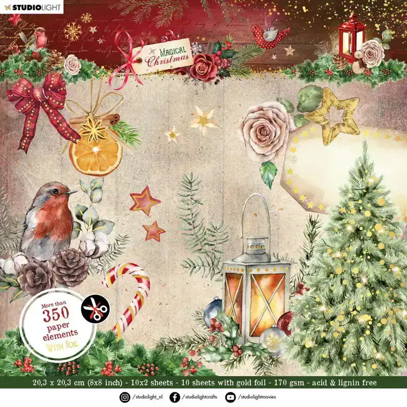 Magical Christmas Die Cut Block Paper Elements
