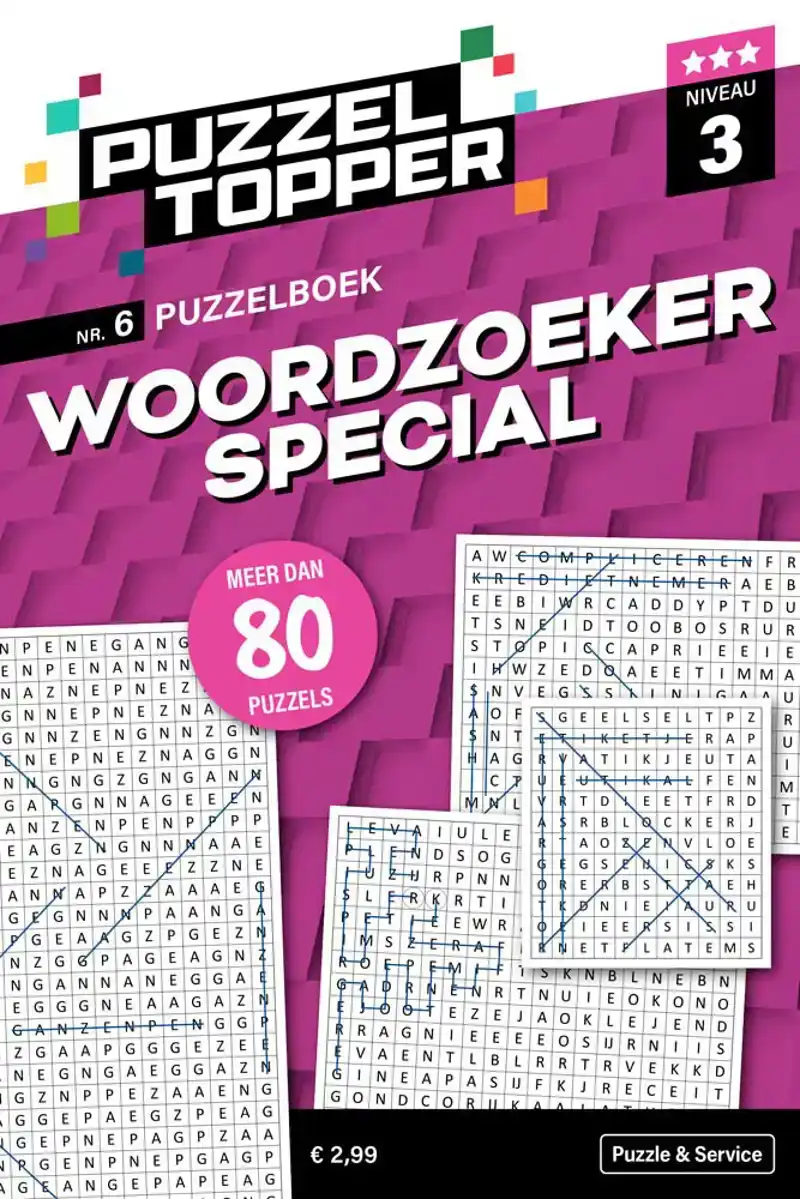 96 pag. woordzoeker special 3 stippen nr.6 puzzeltopper<br>