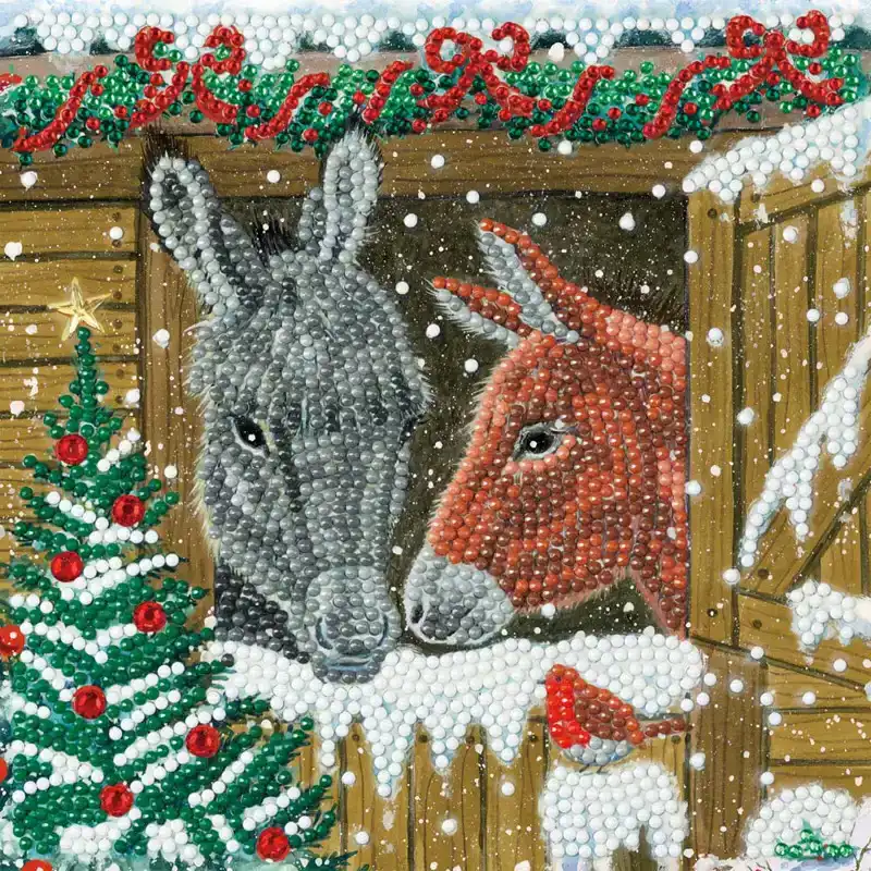Crystal Card Kit Winter Donkeys XM137
