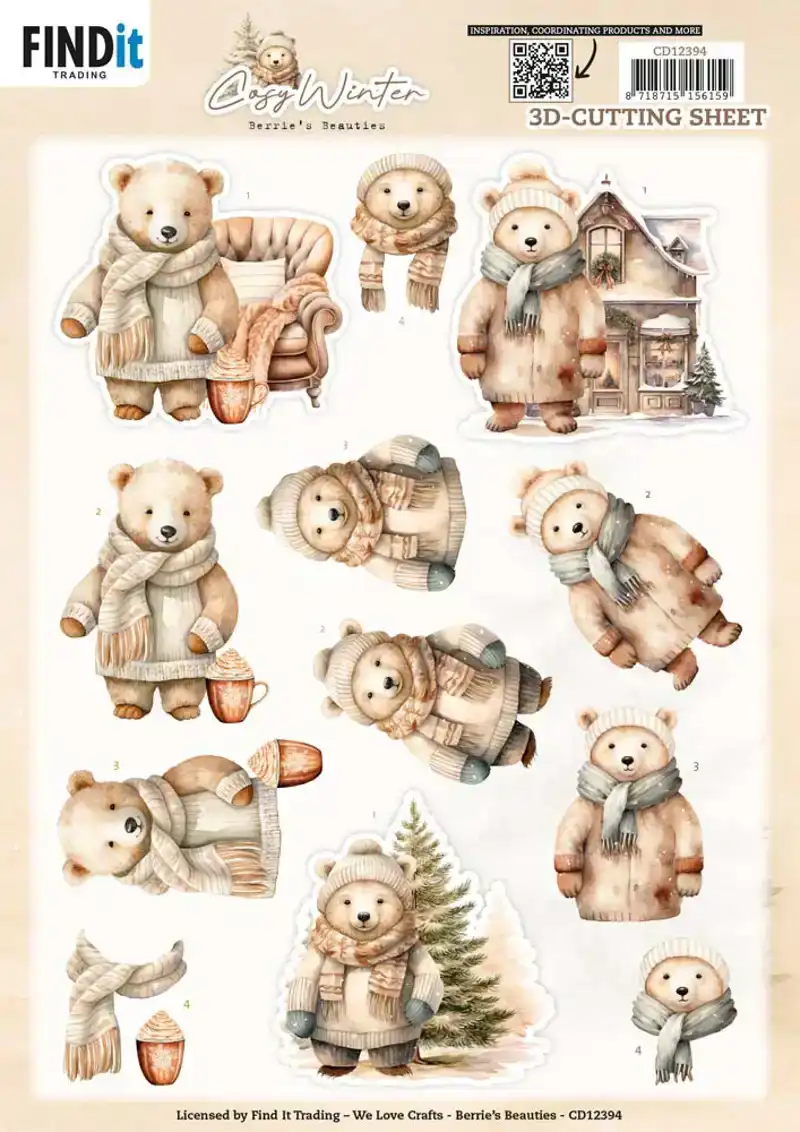 Berries Beauties cosy winter knipvelset cosy bear/cookies