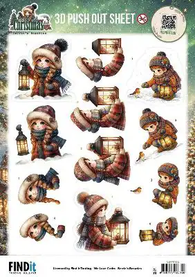 3D Pushout Sheet Berries Beauties Good Old Christmas Girl