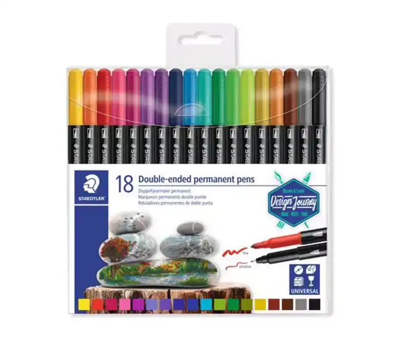 Staedtler Permanente stift dubbele punt - set 18 st
