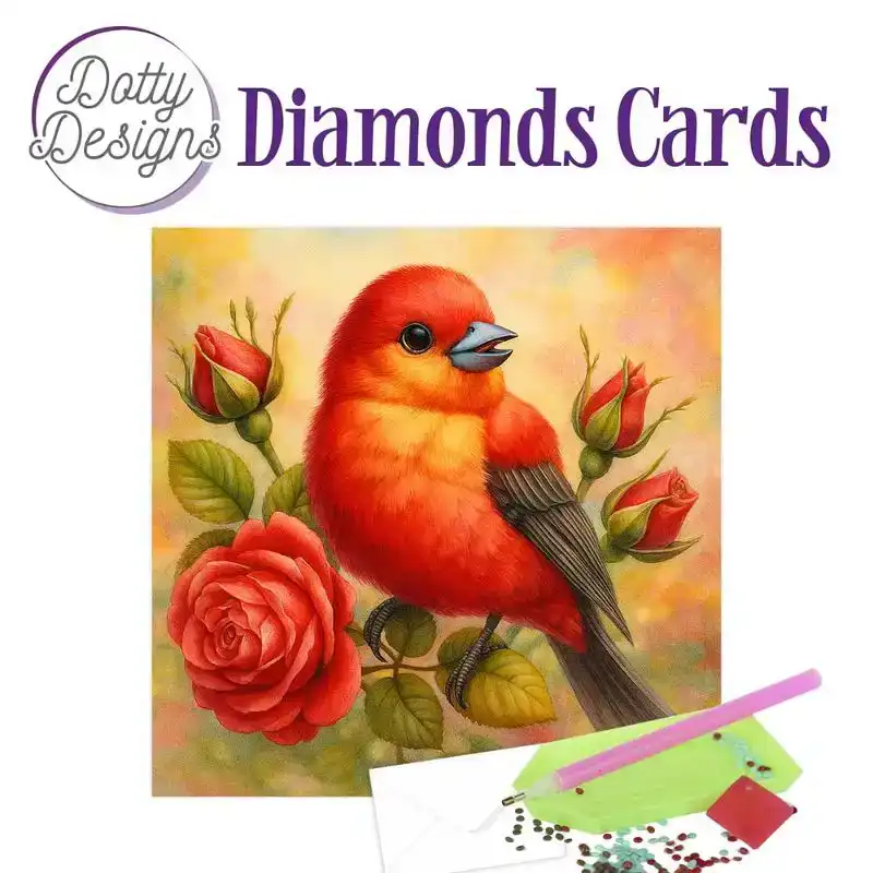 Dotty Designs Diamond Cards – Red Bird