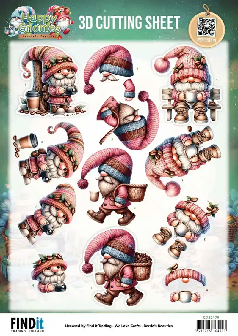 Berries Beauties Happy Gnomes Knipvelset Coffee & Clicks/ Sew Much Love